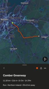 Belfast strava running route template