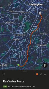 Strava route of Birmingham location