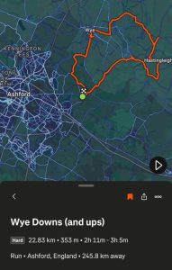 Strava route in Kent